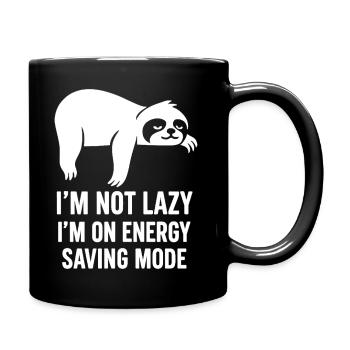 Sloth Energy Saving Mode – Funny Saying Design - Full Colour Mug - black - Right