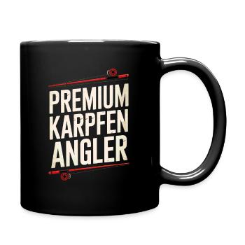 Premium Karpfen Angler - Tasse einfarbig - Schwarz - Rechts