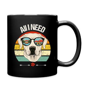 Camping Camper Labrador Hund Campingplatz Caravan - Tasse einfarbig - Schwarz - Rechts