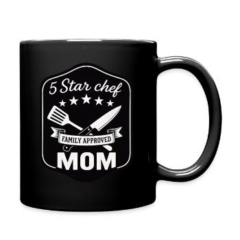 5 Star Cook Mom - Family Kitchen Design - Full Colour Mug - black - Right
