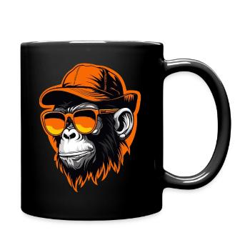 Cool Hip Hop Monkey – Streetwear Style Design 2 - Full Colour Mug - black - Right