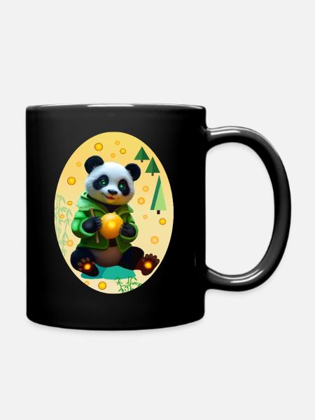 Cyber panda avec citron néon - Mug uni - noir