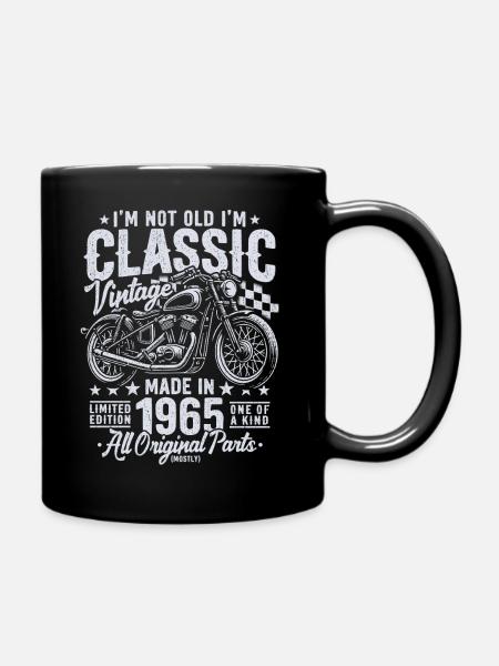 1965 Jahrgang geboren Motorrad Geburtstag Geschenk - Tasse einfarbig - Schwarz