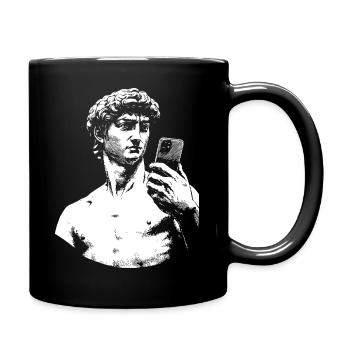 David Michelangelo with smartphone - Full Colour Mug - black - Right