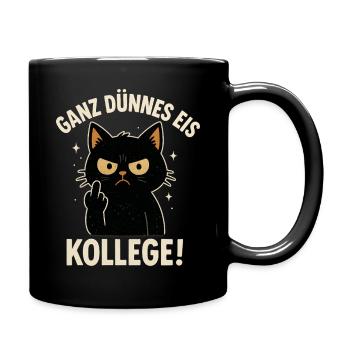 Good Morning Very Thin Cat Coffee - Full Colour Mug - black - Right