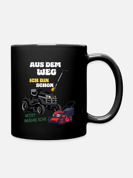Geburtstag Rasentraktor - Alter selbst gestalten - Tasse einfarbig - Schwarz