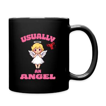 Ange Ange Diable Diable Dictons Filles Femmes - Mug uni - noir - Droite