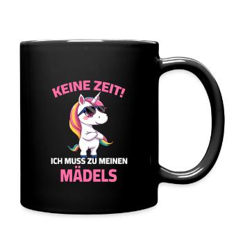 Licorne Pas le temps, je dois aller voir mes filles - Mug uni - noir - Droite