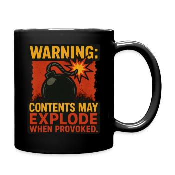 contents may explode - Full Colour Mug - black - Right