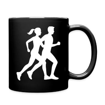 Conception dynamique de la silhouette de course à pied - Mug uni - noir - Droite