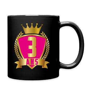 3 ANS ROSE - Mug uni - noir - Droite