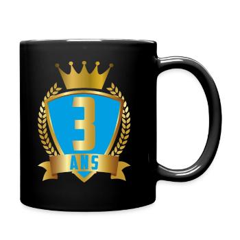 3 ANS BLEU - Mug uni - noir - Droite
