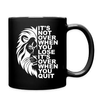 Inspirational Lion Motivational Quote Design - Full Colour Mug - black - Right