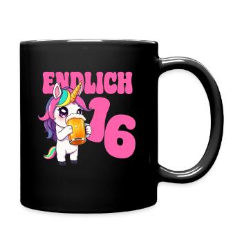 Bière Licorne Enfin 16 ans Anniversaire Alcool - Mug uni - noir - Droite