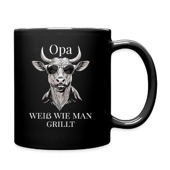 Grandpa knows how to grill – cult for the grill - Full Colour Mug - black - Right