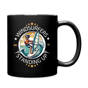 Windsurfers Do It Standing Up Water Sport Outdoor - Full Colour Mug - black - Right