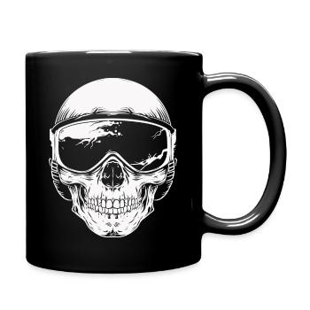 Skull Biker Goggles - Full Colour Mug - black - Right
