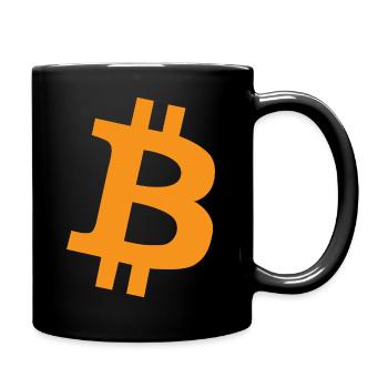 Bitcoin Logo - Tasse einfarbig - Schwarz - Rechts
