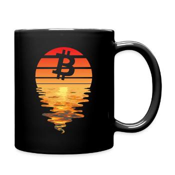 Bitcoin Sunset Vintage - Mug uni - noir - Droite
