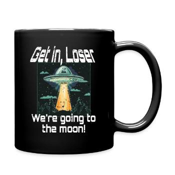 Bitcoin Get in Loser we're going to the moon UFO - Full Colour Mug - black - Right