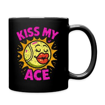 Tennis Dicton Kiss My Ace Drôle - Mug uni - noir - Droite