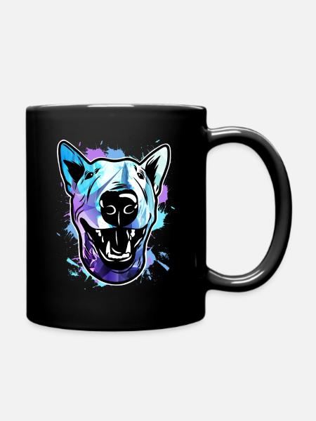 Bullterrier Hund - Tasse einfarbig - Schwarz