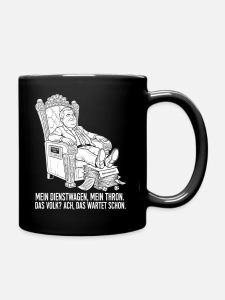 Mein Dienstwagen, mein Thron - Tasse einfarbig - Schwarz