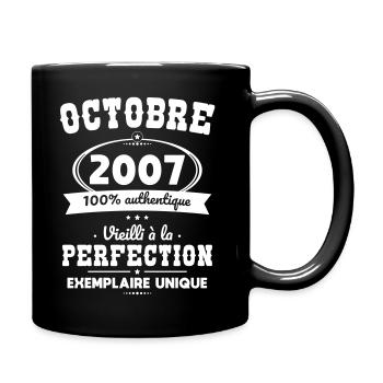18th Birthday - October 2007 Perfection - Full Colour Mug - black - Right