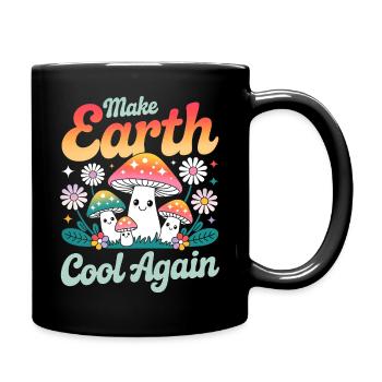 Rafraîchir à nouveau la terre Champignons Kawaii - Mug uni - noir - Droite