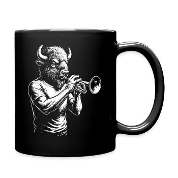 Wildhorn Musical Saxophonist Illustration - Full Colour Mug - black - Right