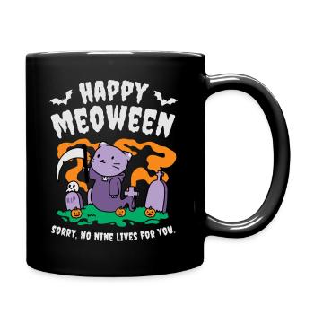 Happy Meoween - Full Colour Mug - black - Right