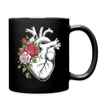 Illustration de l'anatomie du cœur de la fleur - Mug uni - noir - Droite