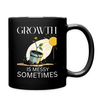 Growth metaphor with flower and sun - Full Colour Mug - black - Right