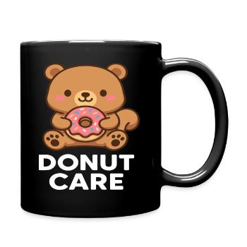 Ours en peluche avec accessoire donut - Mug uni - noir - Droite