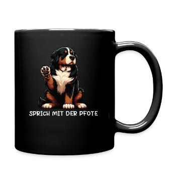 Talk to the paw Bernese Mountain Dog Sennenhunde - Full Colour Mug - black - Right