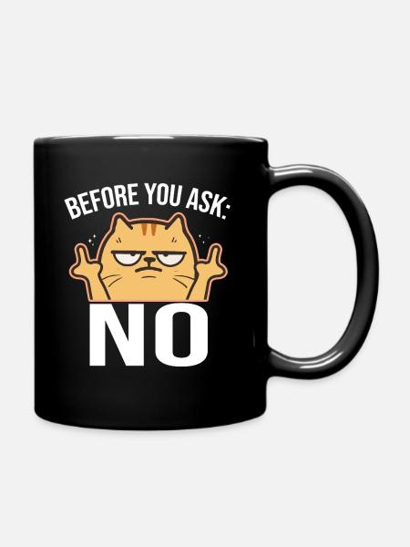 Before You Ask: No Middle Finger - Full Colour Mug - black