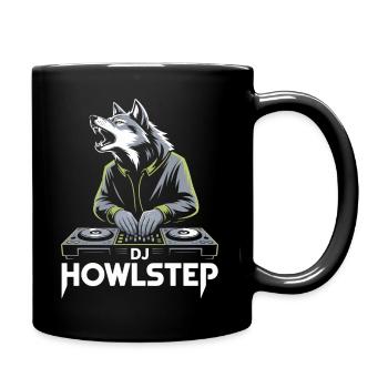 DJ Howlstep Wolf Am Mischpult Rave Vibes - Tasse einfarbig - Schwarz - Rechts