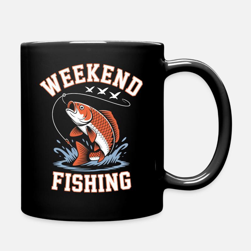 Weekend Fishing Splash T-shirt Design - Full Colour Mug - black