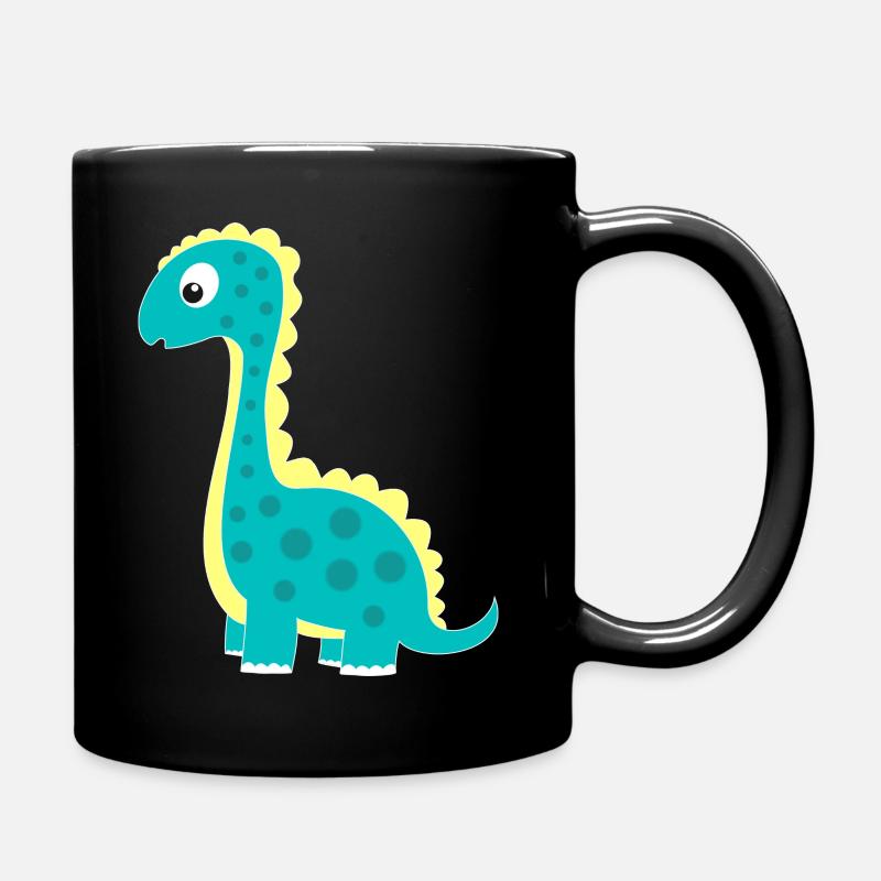 Kuscheliger Dinosaurier Glücksbringer - Tasse einfarbig - Schwarz