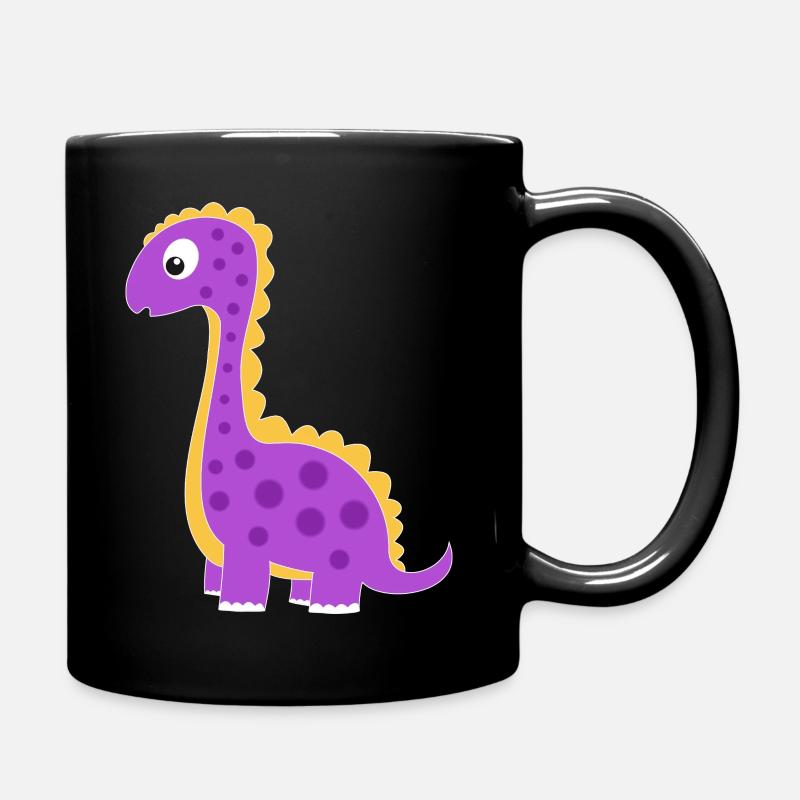 Verspielter Dino mit bunten Punkten - Tasse einfarbig - Schwarz