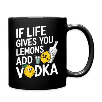 Humorous Lemon and Vodka Illustration - Full Colour Mug - black - Right