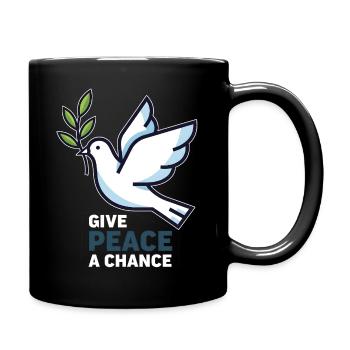 Friedenstaube "Give Peace a Chance" - Tasse einfarbig - Schwarz - Rechts