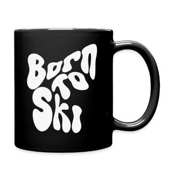 Born to Ski - Winter Design - Tasse einfarbig - Schwarz - Rechts