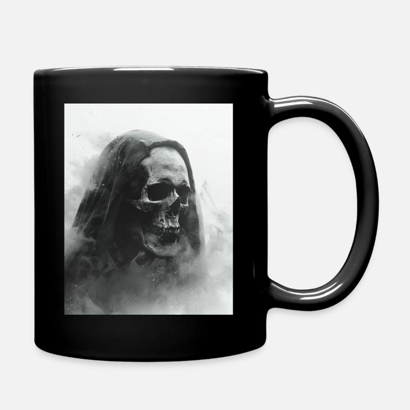 Dark skull in the fog - Full Colour Mug - black