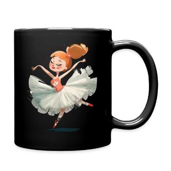 Ballerina Tanz in Pastellrosa - Tasse einfarbig - Schwarz - Rechts