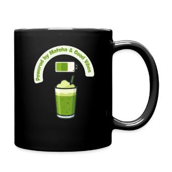 Matcha Energie Shake mit Guten Vibes - Full Colour Mug - black - Right