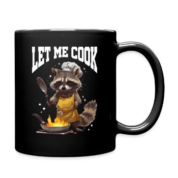 Raccoon Let Me Cook Meme - Full Colour Mug - black - Right