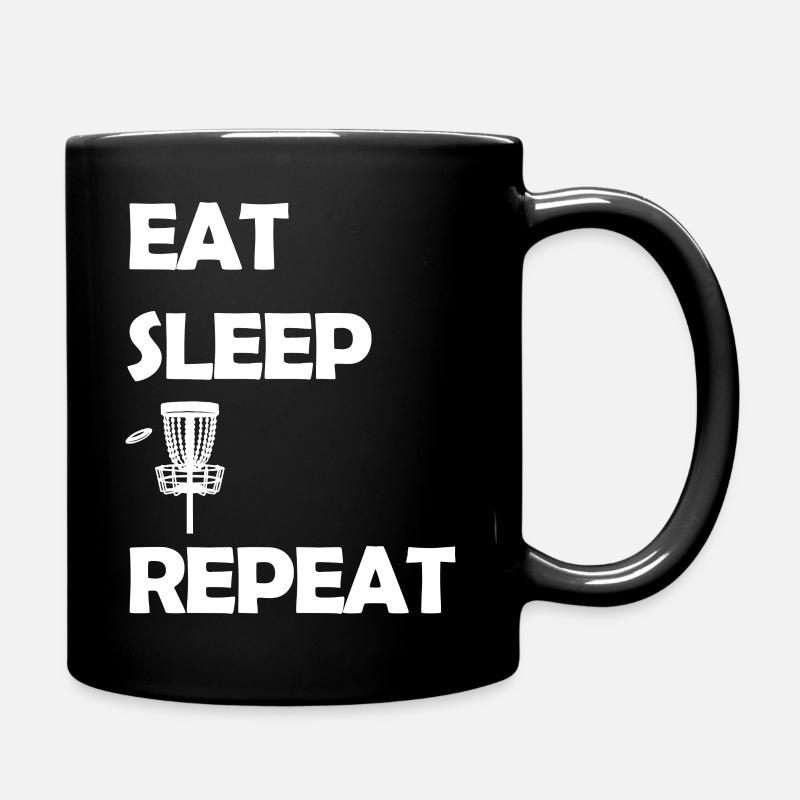 Eat Sleep Disc Golf Repeat Discgolf Trendsport - Tasse einfarbig - Schwarz