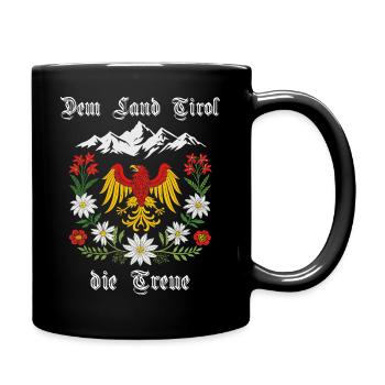 Tyrol Eagle Coat of Arms Mountains Edelweiss Home Design - Full Colour Mug - black - Right