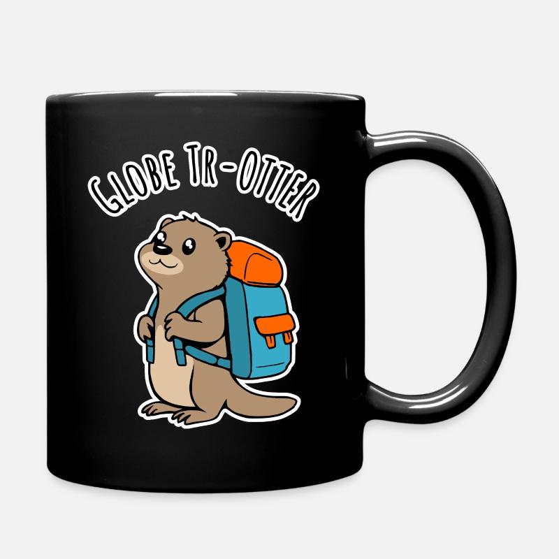 Ein Backpacker Otter auf Reisen ein Globe Tr-Otter - Tasse einfarbig - Schwarz